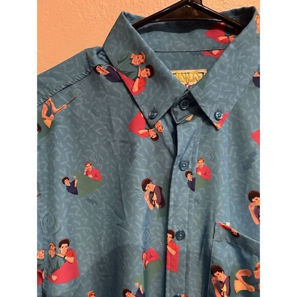 RSVLTS - SAVED BY THE BELL Mens Medium Short Sleeve Button Up Zack Screech - Picture 5 of 9